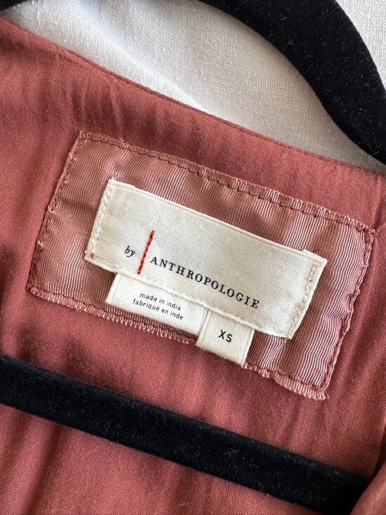 Anthropologie Katerina Button-Front Dress Brown Polka Dot - Picture 3 of 9